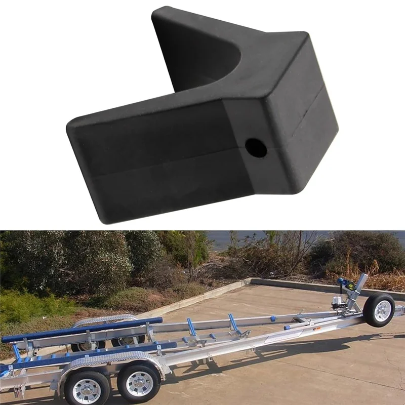 Bogenstopperblock für Bootsanhänger im V-Stil, Anhänger, Gummi-Bogenstopper, nicht abfärbend, Montageloch, 5,1 cm Breite, 10,2 cm, V-Span