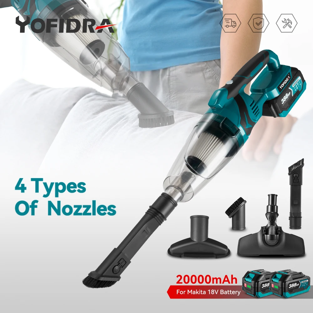 YOFIDRA 1500W Aspirapolvere Elettrico Cordless Multi-funzione Pulitore Palmare Pulizia Polvere di Neve Strumento Per Makita Batteria Spille