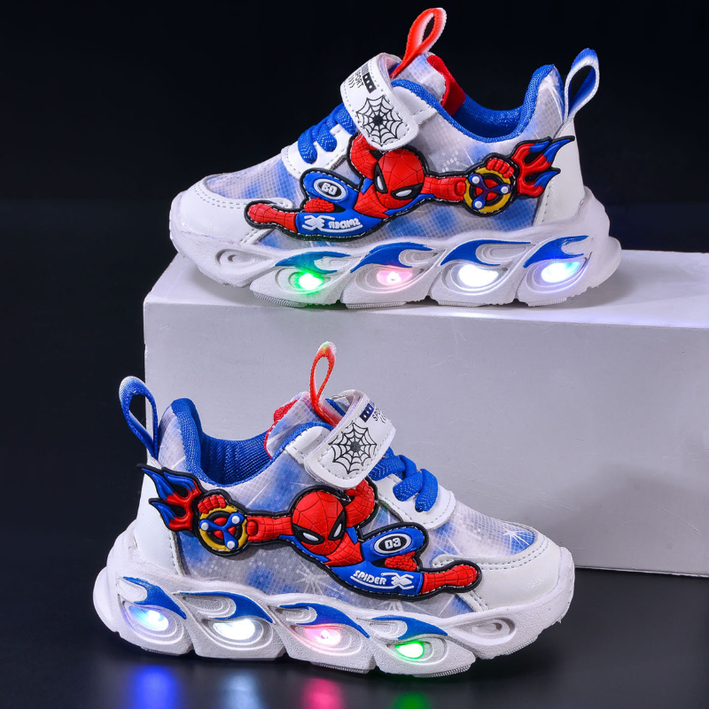 Disney mode Spiderman bébé garçons baskets printemps/automne chaussures pour enfants éclairé Sneaker à la mode enfants garçon chaussures de ville