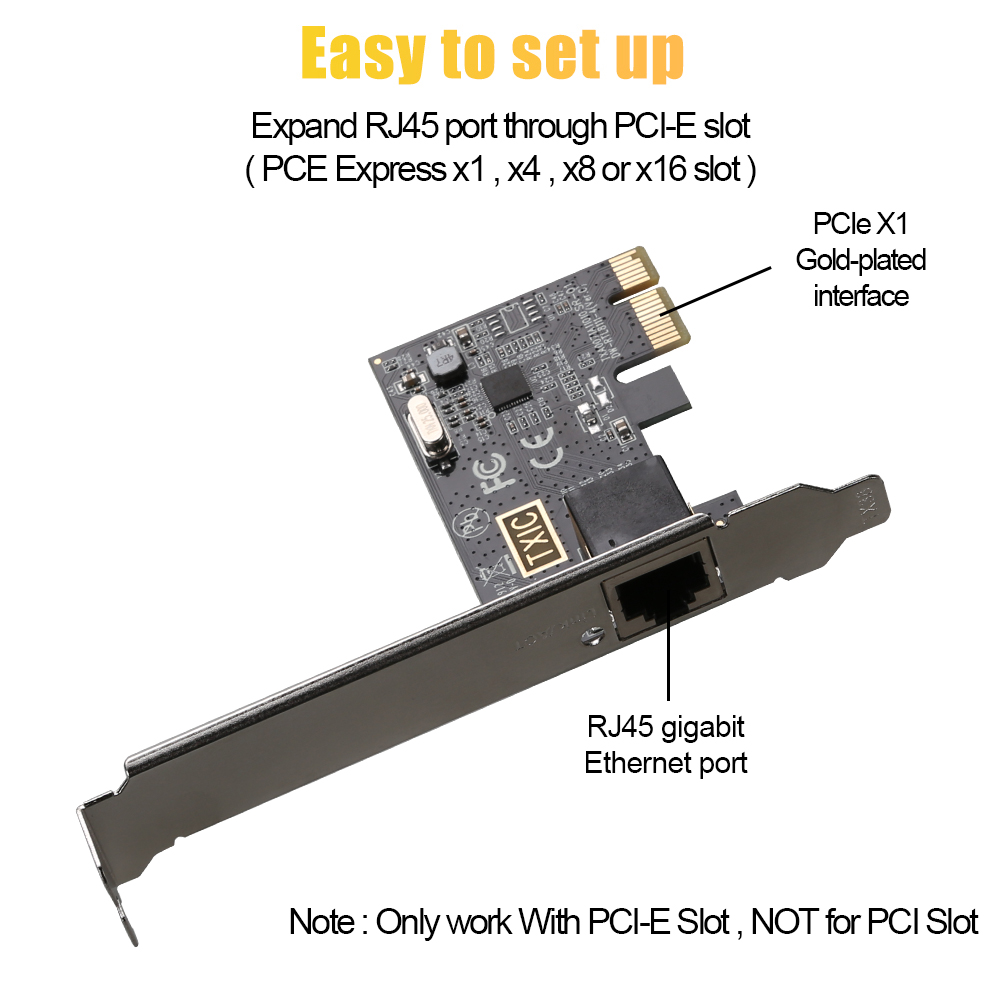 Adaptador inalámbrico PCI Express con Chip RTL8111E de 1000Mbps, tarjeta de red PCI E a RJ45, controlador LAN Gigabit para PC de escritorio
