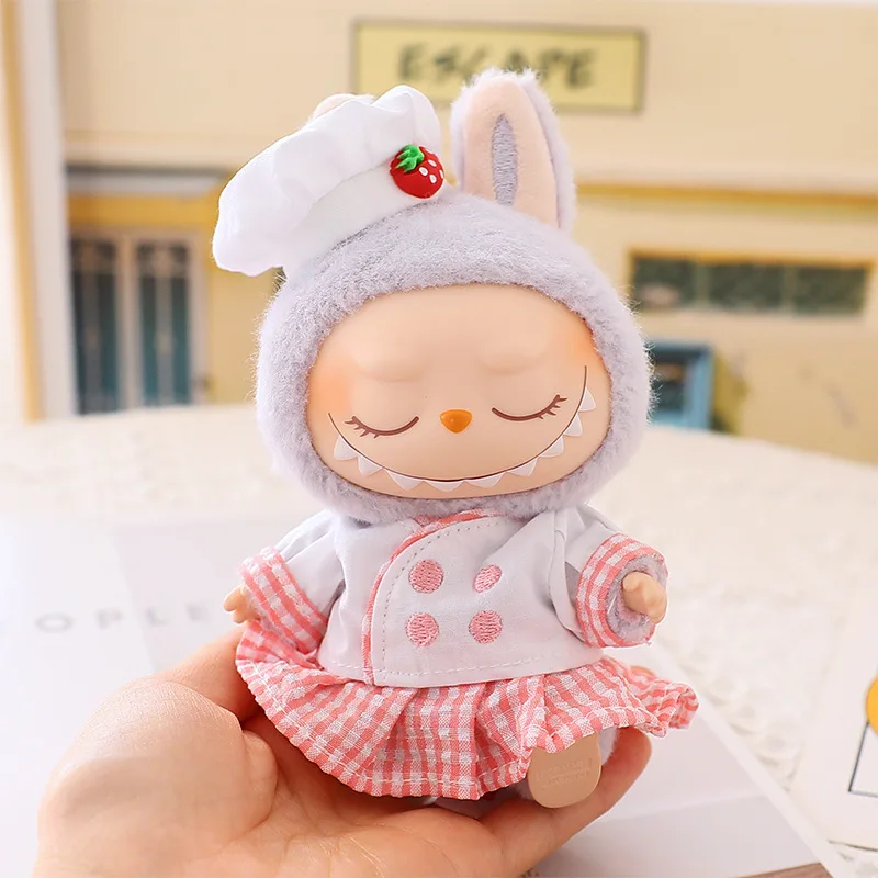 17cm Cute Mini Plush Doll'S Clothes Outfit Accessories For Korea Kpop Exo Labubu Idol Dolls Skirt Hat Clothing DIY Kids Gift