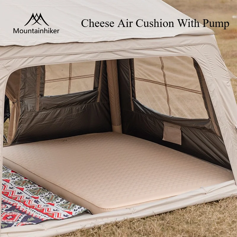 MOUNTAINHIKER 10cm Compact Folding Camping Sleeping Bed Pad Single Double Person Self-inflating Mattress Thick Air Mat Floor