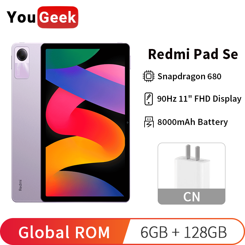 แผ่น Xiaomi redmi SE เฟิร์มแวร์ทั่วโลก11นิ้ว FHD + 90Hz แสดง Snapdragon 680 Mi แท็บเล็ต8000mAh แบตเตอรี่ MIUI 14 TYPE-C เชื่อมต่อ