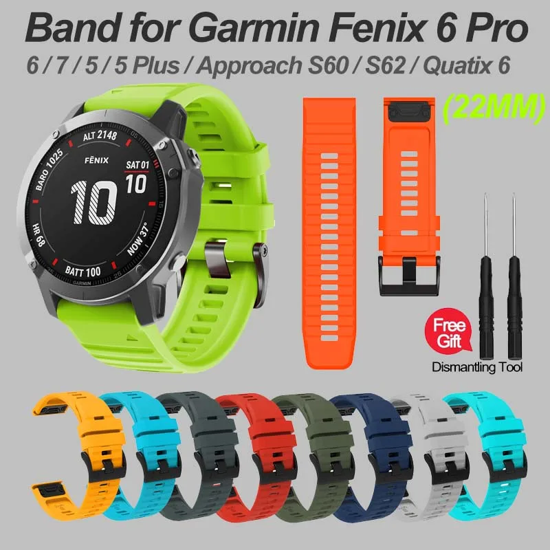 สายนาฬิกาซิลิโคนแบบติดเร็วขนาด 22 มม. 26 มม. สำหรับ Garmin Fenix 8/7/7X/6/6X Pro/5/5X Plus สายนาฬิกาเปลี่ยนทดแทนสำหรับ Garmin EPIX/Enduro 3