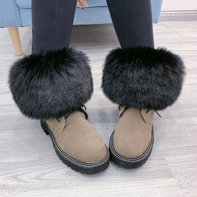 Ankle Warmer Boots Decor Brace Sleeve Knee Protector For Running Biking Joint Pain Relief ACL Arthritis  Injury Faux Fur Warm