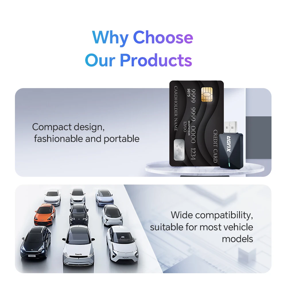 XUDA-Mini adaptador inalámbrico 2 en 1 para Android, dispositivo inteligente con conexión rápida, Bluetooth, WiFi, Plug And Play, 2025