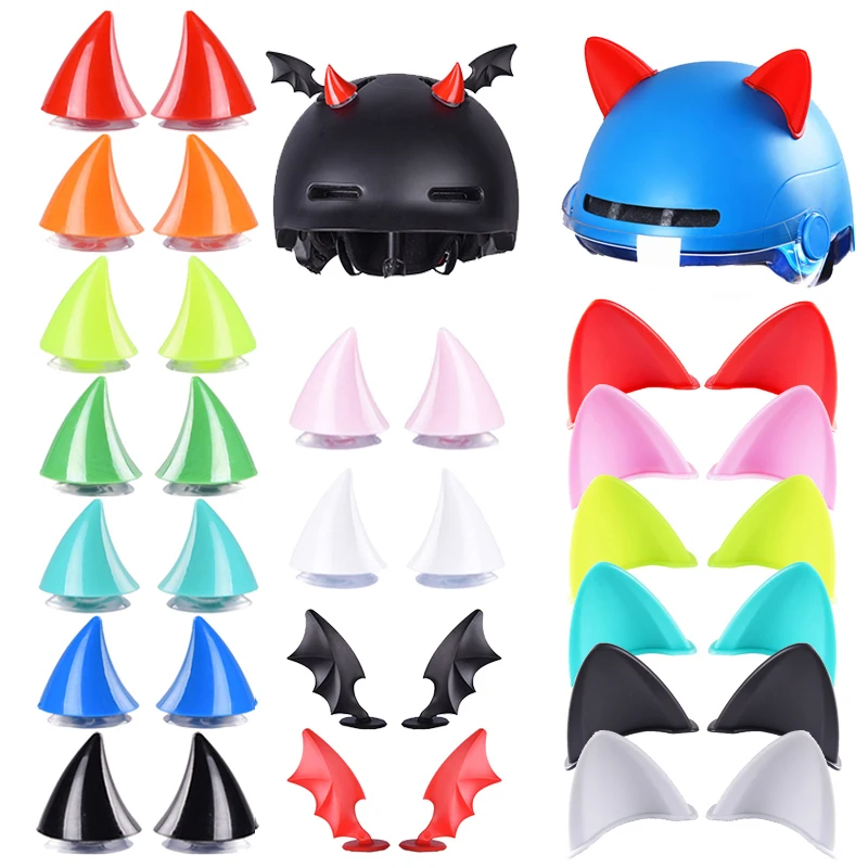 2 pezzi casco universale orecchie di gatto decorazione moto auto elettrica guida styling simpatici orecchie di gatto adesivi arredamento accessori casco