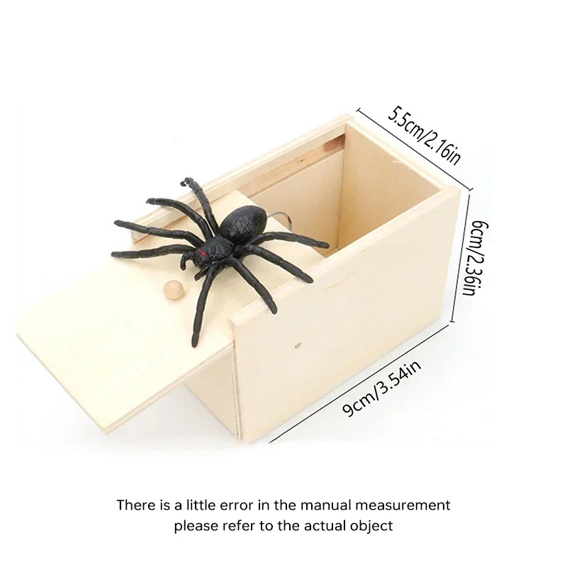 Caixa engraçada para susto de aranha, caixa oculta de brincadeira de madeira para escritório e casa, presente de mordaça para amigos, brinquedos legais de brincadeiras e piadas