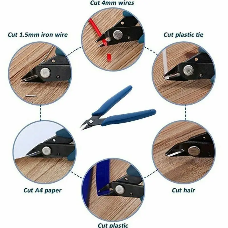 NJBLZQ คีมเหล็กคาร์บอนคีมสายไฟเครื่องตัดตัดด้านข้าง Snips Flush Pliers Nipper บ้านเครื่องมือสีฟ้า
