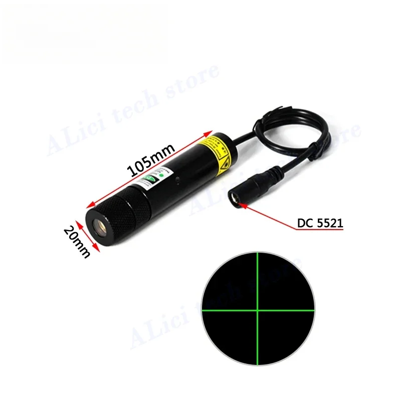 532nm green100MW Laser Module Woodworking Stone Cutting Equipment Positioning Infrared Cross Iine Iine DC3V Factory Direct Sales