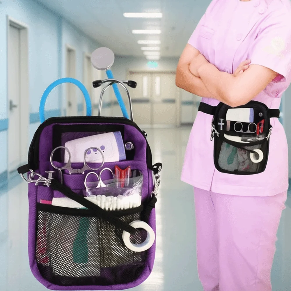 Alça ajustável enfermeira fanny pacote multi bolso grande capacidade enfermeira crossbody saco resistente ao desgaste enfermeira cintura bolsa