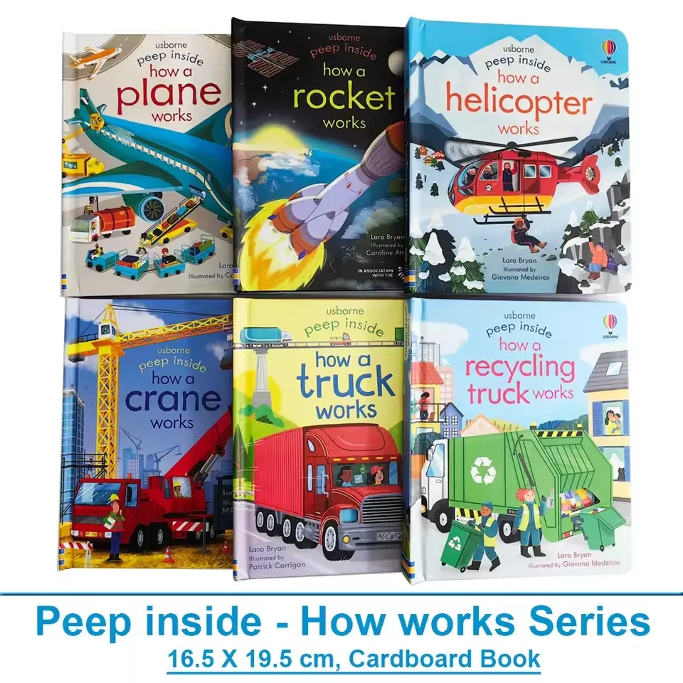 Usborne Peep Inside How Works Series Bilderbuch zum wissenschaftlichen Wissenslernen auf Englisch, tägliches Lesebuch zum Gute-Nacht-Lernen