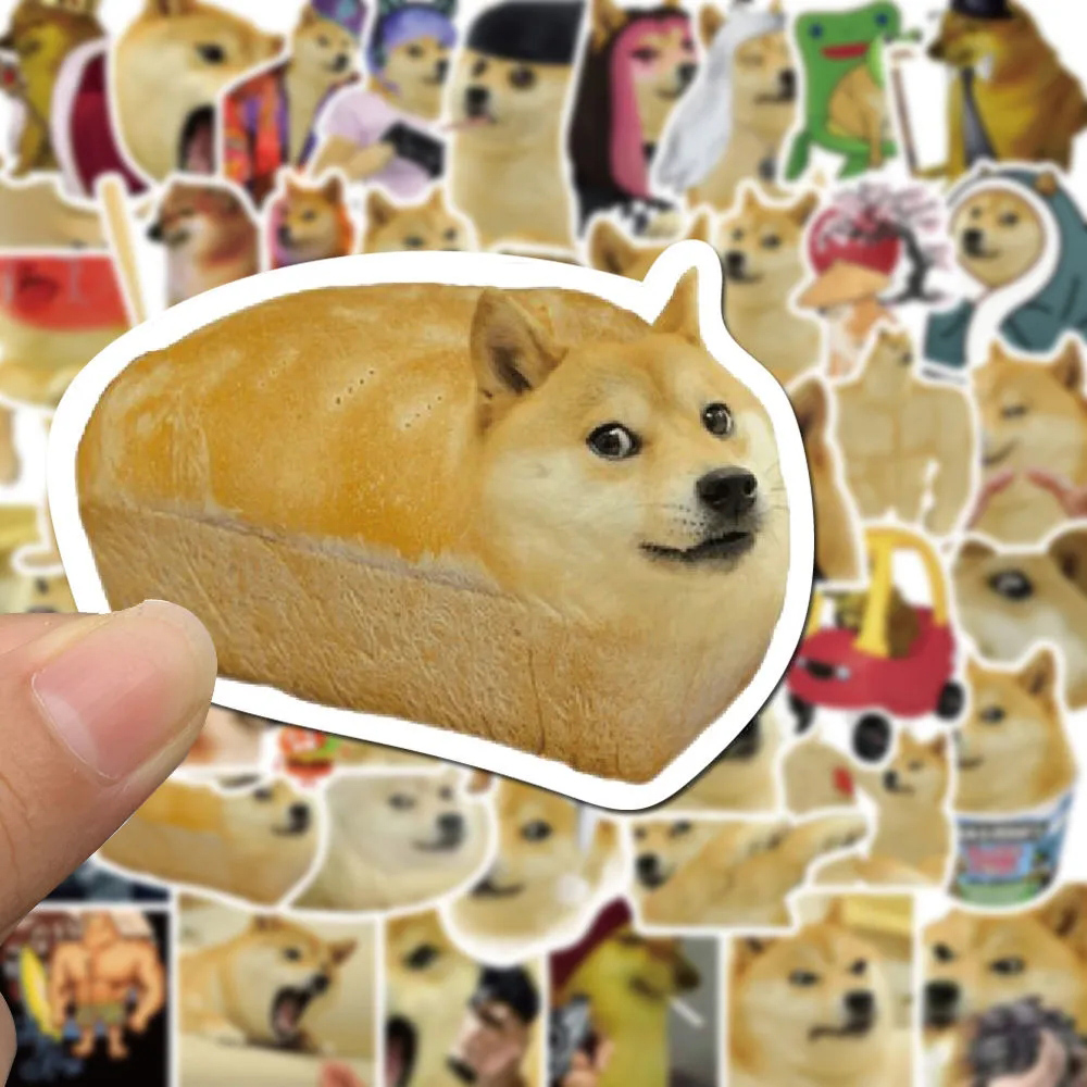 10/30/50 pçs criativo engraçado cão meme adesivos dos desenhos animados graffiti decalques diy motocicleta mala bagagem bonito adesivo à prova dwaterproof água brinquedo