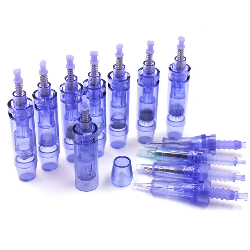 10 Chiếc Dr Bút A1 Thay Thế Kim Hộp Mực 9/12 /24/36/42 Chân Nano Derma Bút Kim Microneedling Hình Xăm kim Đầu