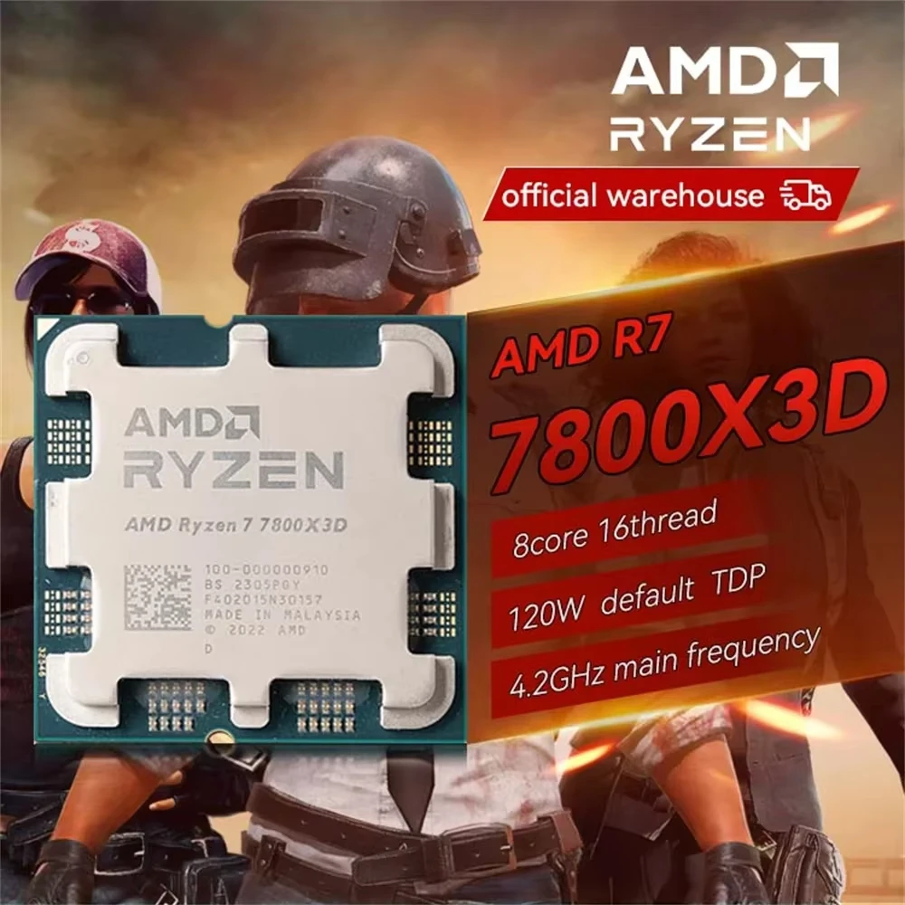 Processore AMD Ryzen 7 7800X3D R7 7800X3D Processore CPU a 8 core a 16 thread da 5,0 GHz 5NM 96M Socket AM5 Supporto scheda madre X670/B650