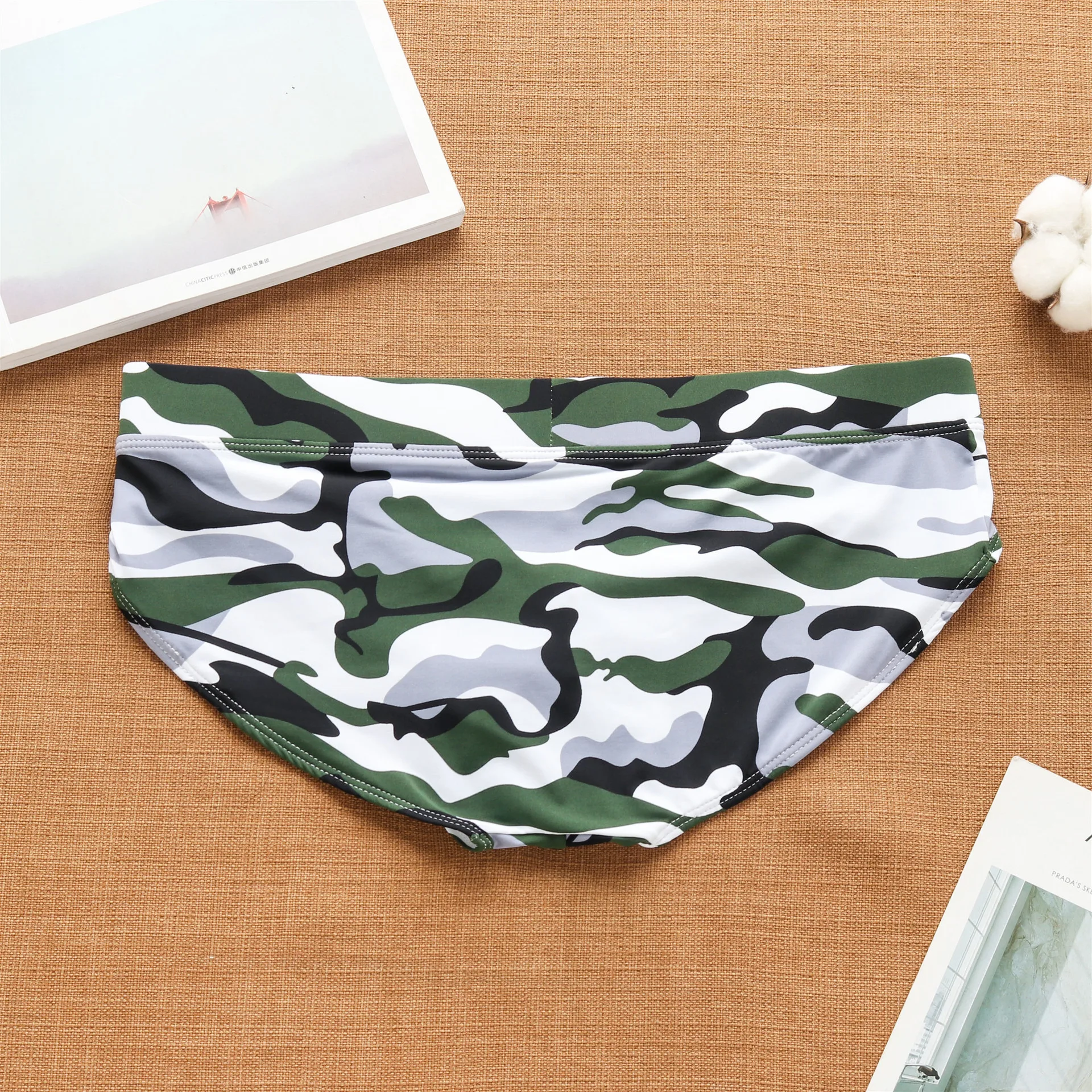 Calzoncillos de hombre de cintura baja de camuflaje de verano fresco para hombre
