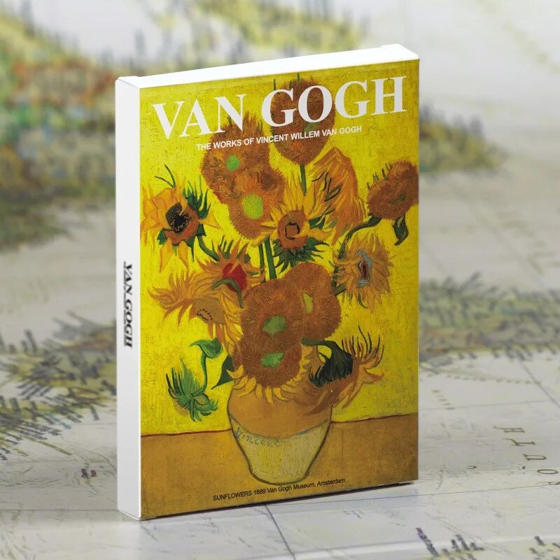 30 Blatt/Set Art Museum Series Berühmte Künstler Englische Postkarten Umschläge Kunstwerke Postkarten Werke von Monet, Picasso, Van Gogh