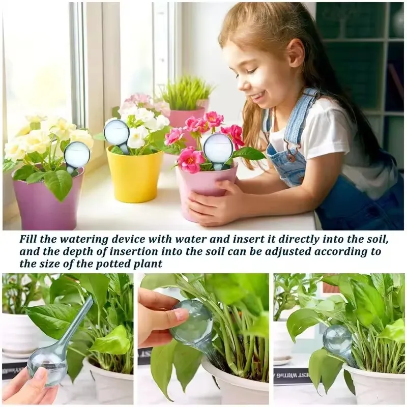 Alimentatore d'acqua per piante Sfere di plastica automatiche Dispositivo per l'acqua da giardino Piante Lampadine per irrigazione Dispositivi per l'irrigazione a goccia con irrigazione automatica