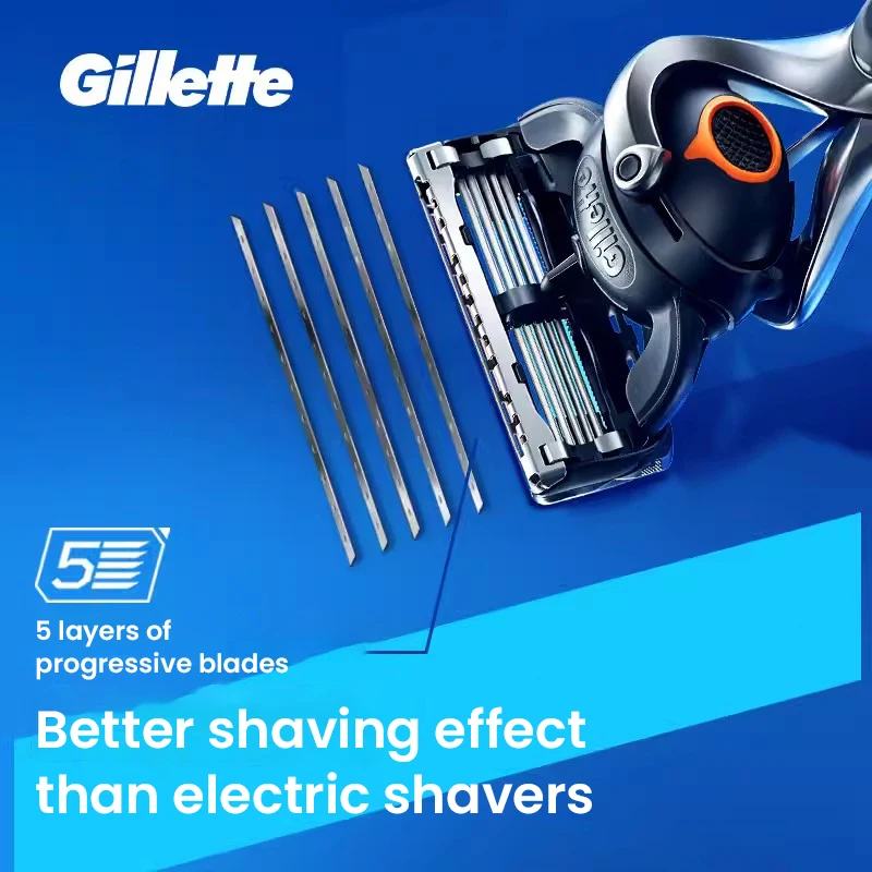 Gillette Razor Men Fusion 5 ProGlide Razor Flexball Tech 5 Layers Progressive Ultra Thin Blades Razor For Men