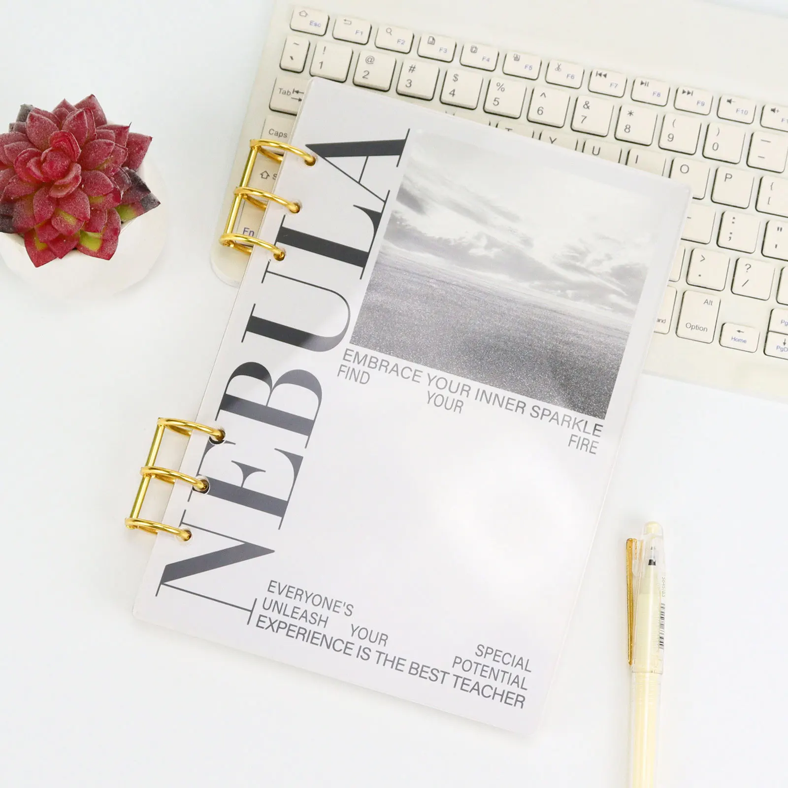A5 A6 Zuckerguss Dicke linie Acryl Lose Blatt Binder Abdeckung DIY Konto Buch Journal Planer Büro Schreibwaren