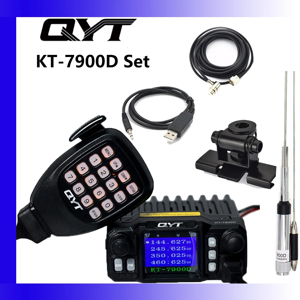 QYT KT-7900D 25W Quad Band Neueste Version Mini-Mobilfunk 136-174/220-260/350-390/400-480MHz kt 7900D Walkie Talkie 10 KM