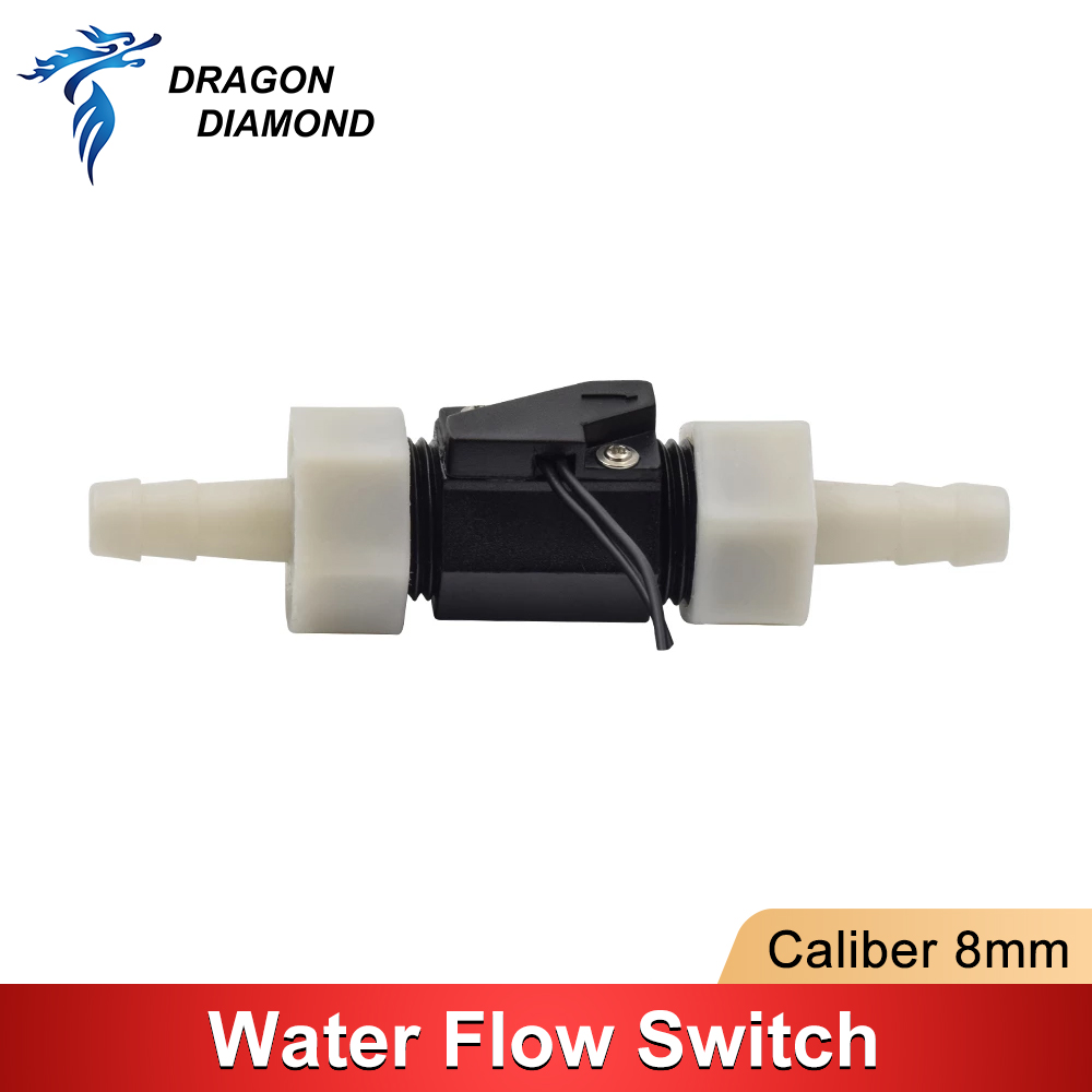 Interruptor de Sensor de flujo de agua, medidor de presión, controlador de circulación automática, calibre, boquilla de 8mm, protección para tubo láser CO2 DIY