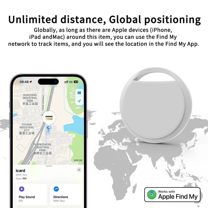 GPS Smart Air Tag Bluetooth Tracker dispositif Anti-perte pour clés portefeuille bagages fonctionne avec Apple trouver mon iOS seulement