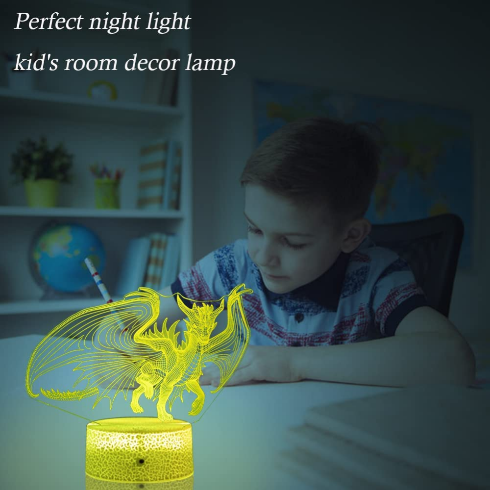 Drachen Nachtlicht Acryl LED USB Tisch Nachttischlampe Geburtstagsgeschenke Weihnachtsgeschenk für Jungen Baby Schlaflichter Raumdekoration