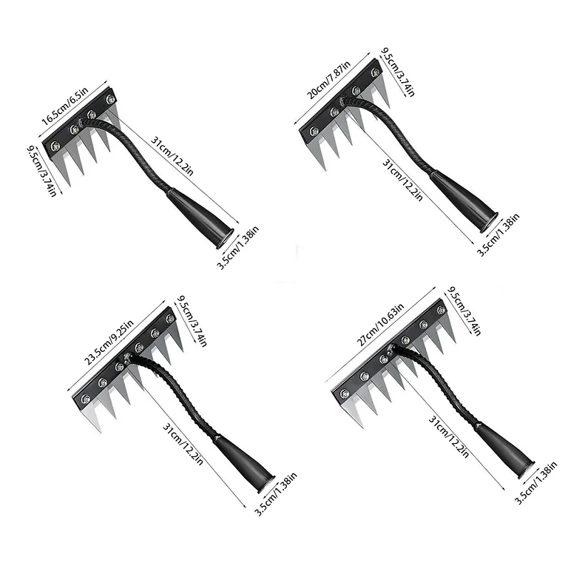 5/6/7/8 ฟัน 1PCS เหล็กคาร์บอน Garden Hand Rake สําหรับฟาร์มสวน Weeding เครื่องมือ Scarifier การเกษตรเล็บ Harrow โลหะ Harrow