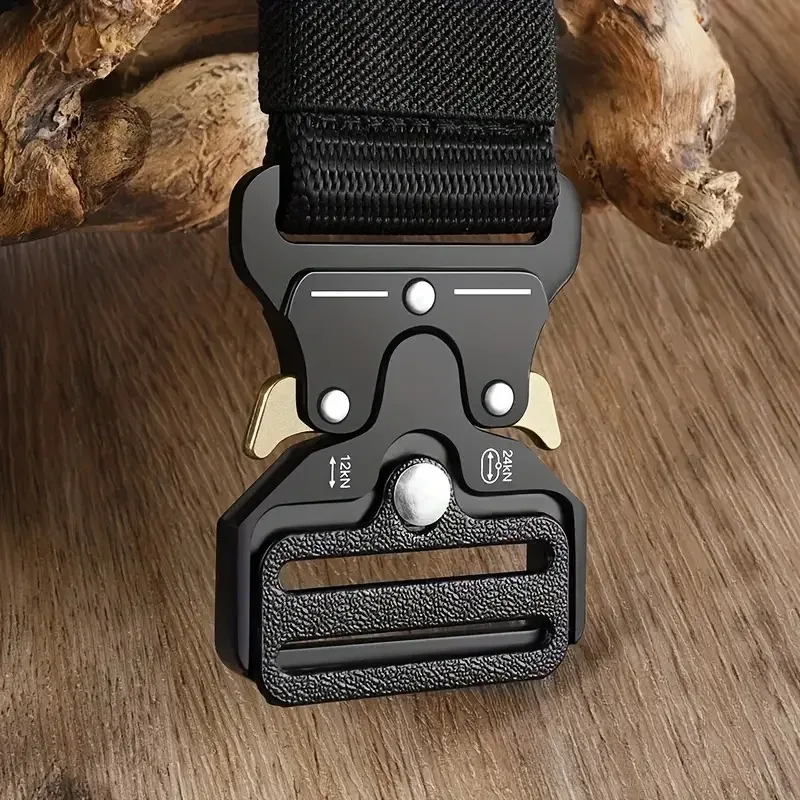Cinturón táctico para hombre, hebilla de liberación rápida, correas de nailon resistentes para equipo de supervivencia de caza al aire libre