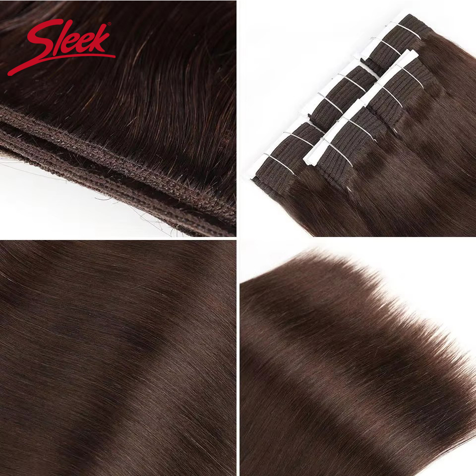 Schlankes, seidiges Gewebe, gerade, doppelt gezogen, Blond 30 # 4 # Brasilianisches glattes Echthaar Bundles Nature Remy Black Dark 1B # Echthaar