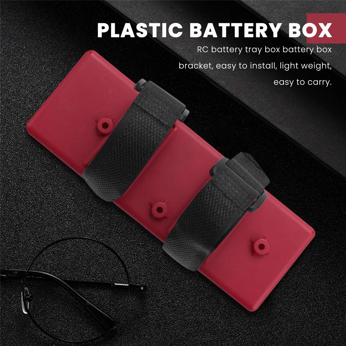 Casing Baki Baterai RC Braket Kotak Baterai untuk Axial SCX10 Traxxas TRX4 RC4WD D90 1/8 1/10 RC Suku Cadang Mobil, Merah-ABHQ