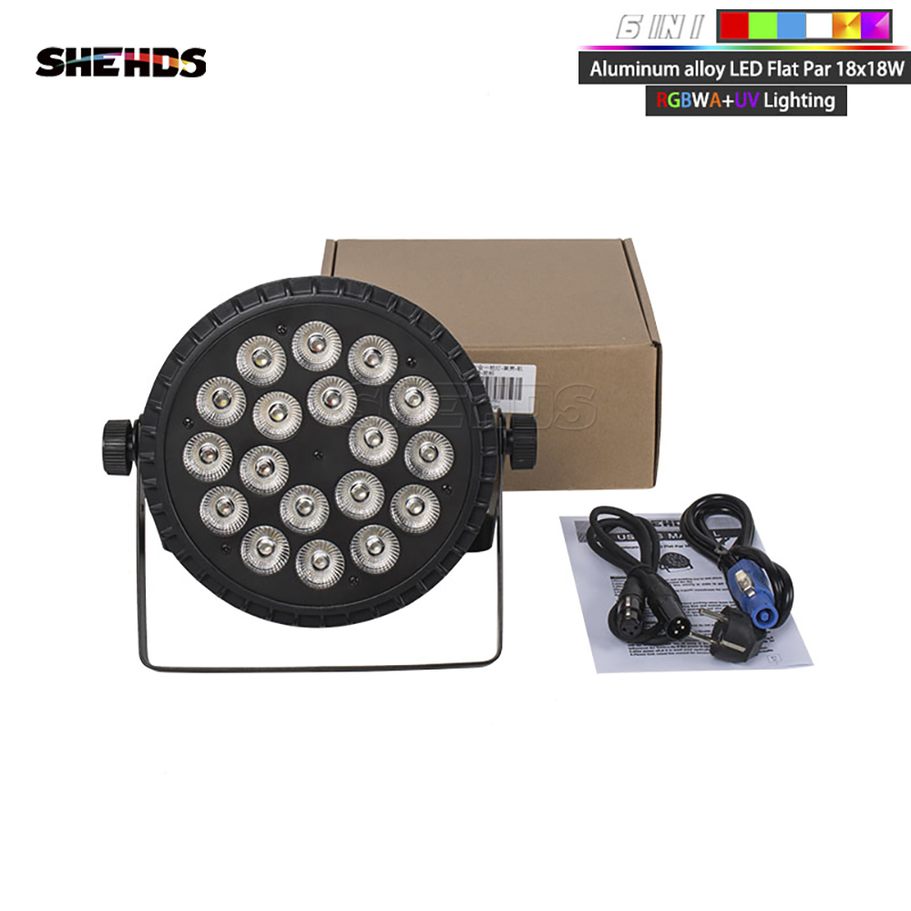 1PCS 18x18W RGBWA UV Led Par Lighting 6in1 DMX Aluminium 18x12W 4in1 DJ Disco Wash Effect 18x18W Profesjonalne światło sceniczne 18x12W