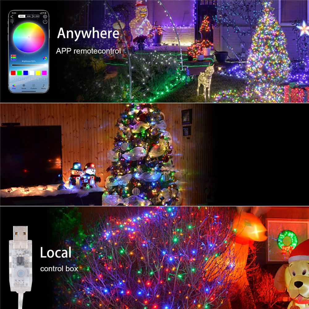 Neue LED Fee String Licht Fernbedienung Bluetooth USB Smart Girlande Lampe Girlande Led Outdoor Indoor Schlafzimmer Party Weihnachten Licht