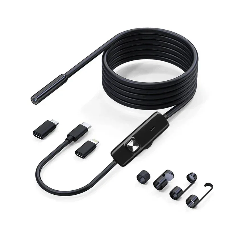 2MP 1080P 8 мм двойной объектив для iPhone ISO OTG USB эндоскопическая камера CMOS бороскоп осмотр отоскоп цифровой микроскоп