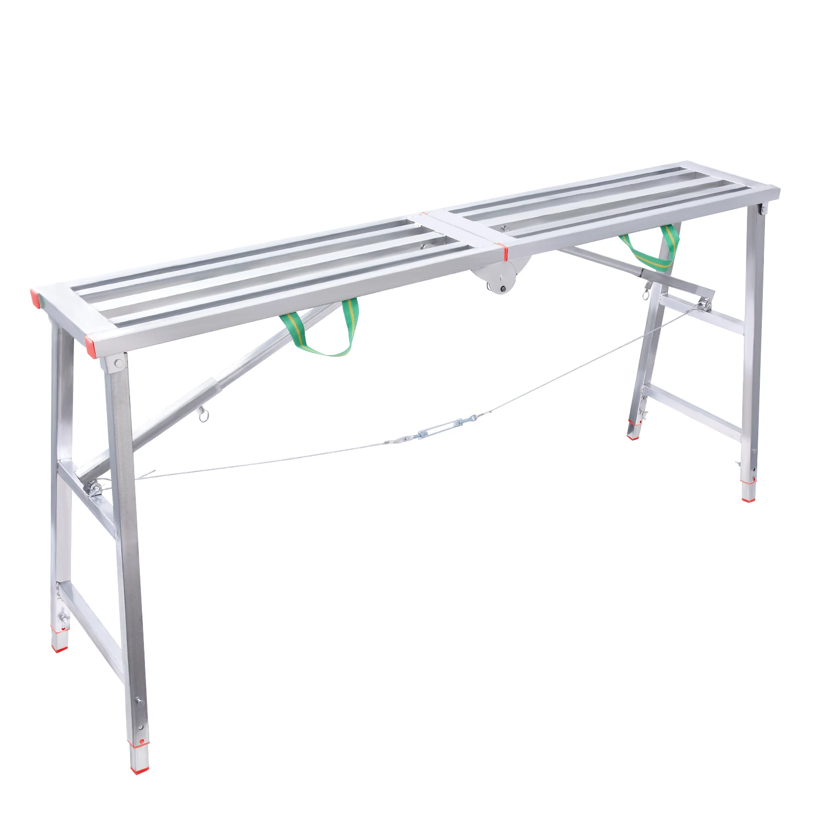 Heavy Duty Workbench Scaffold Ladder, Height Adjustable with Handle, 400kg Load for Car Washing & Maintenance