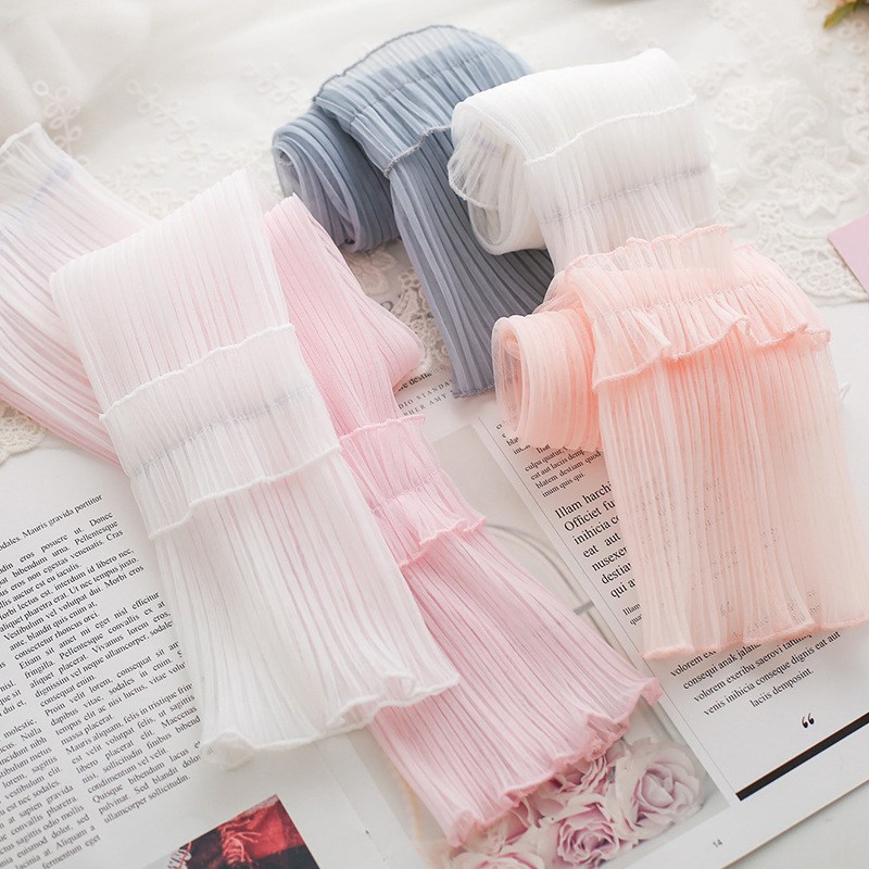 夏ロング指なし手袋女性日焼け止め袖手袋女性薄型レースメッシュアームスリーブ日焼け止め Uv 通気性ミトン