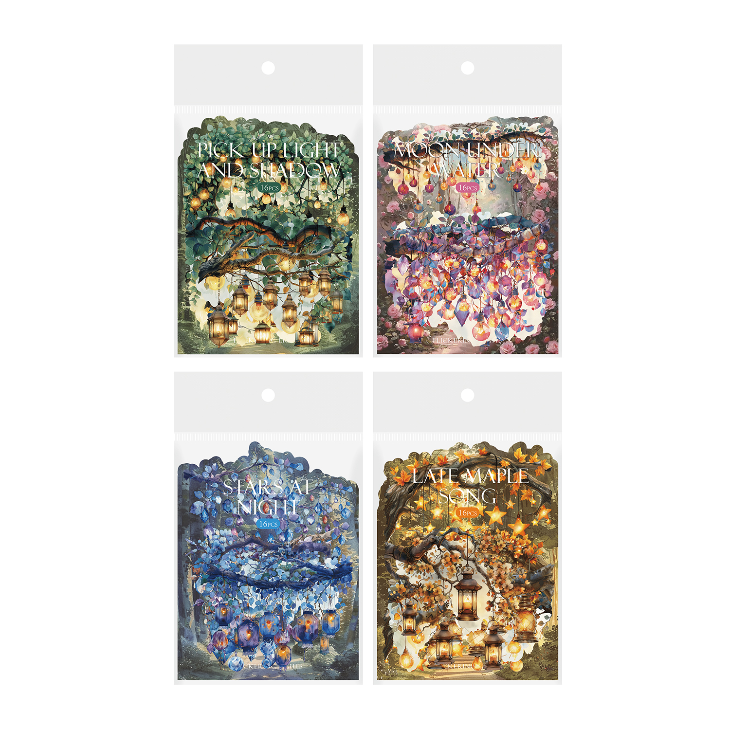 16 sheets lampligh Theme PET Stickers Journal Material Diary Album Scrapbooking Supplies Aesthetic Decorative Stationery Sticker