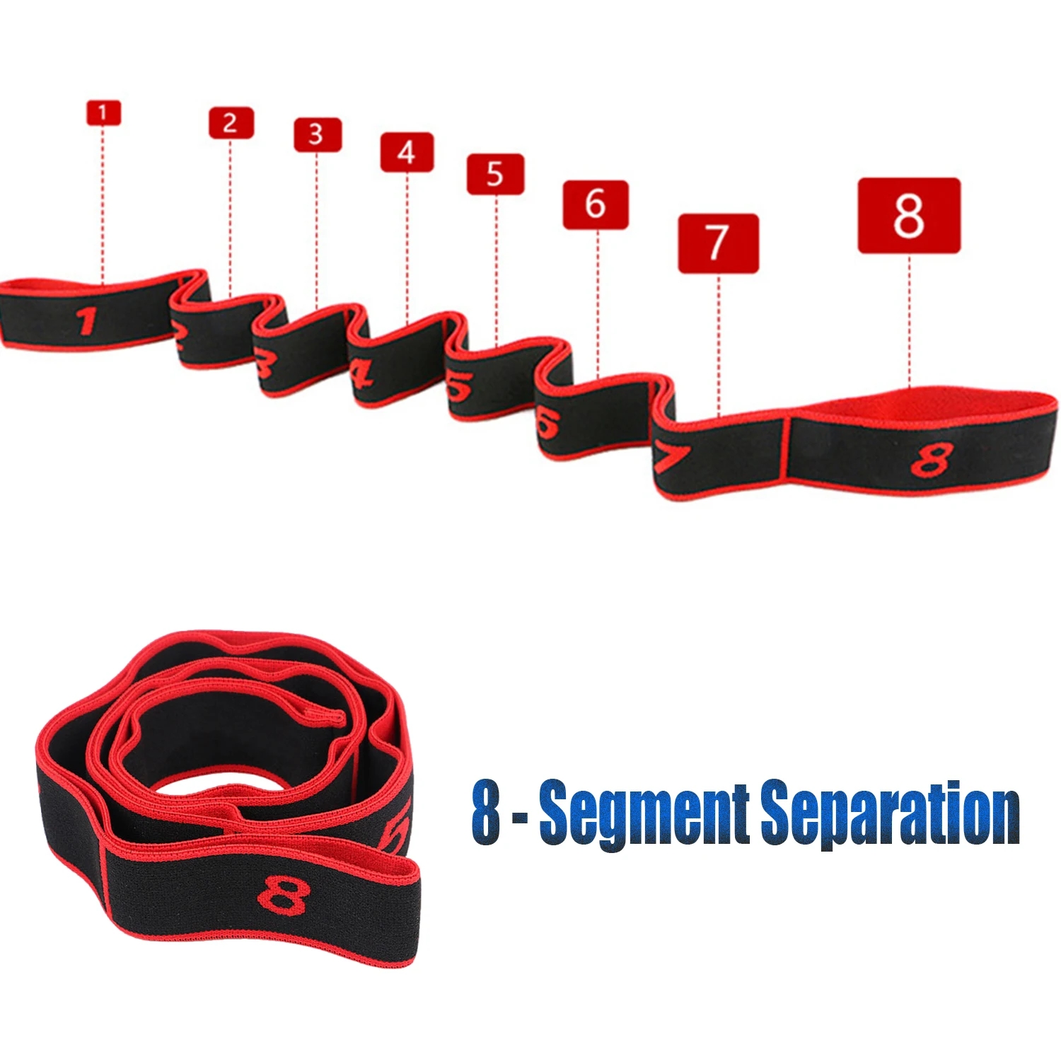 Faixas de resistência de estiramento de yoga adulto alta elasticidade multi-segmento cinto yoga assistido alongamento cinto yoga produtos de fitness