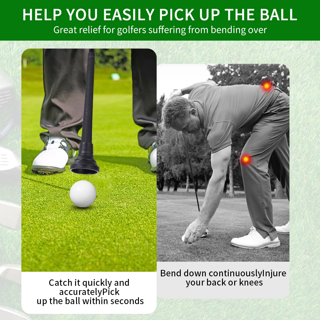 Caiton Golf Park Ball Pickup, made of rubber, easy to pick up, no need to bend over and easy to install Ball Pickup Park Golf Su