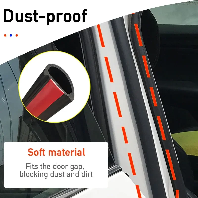 Auto Tür Gummi Dichtung Streifen B Säule Auto Dichtung Streifen Anti-Scratch Lärm Isolierung Staubdicht Selbst-klebe Streifen Mittleren säule