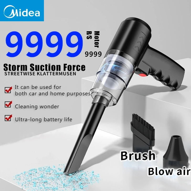 Midea Powerful Portable Car Wireless Vacuum Cleaner 3-in-1 120W Handheld for Home & Auto Lightweight Cordless Rechargeable New