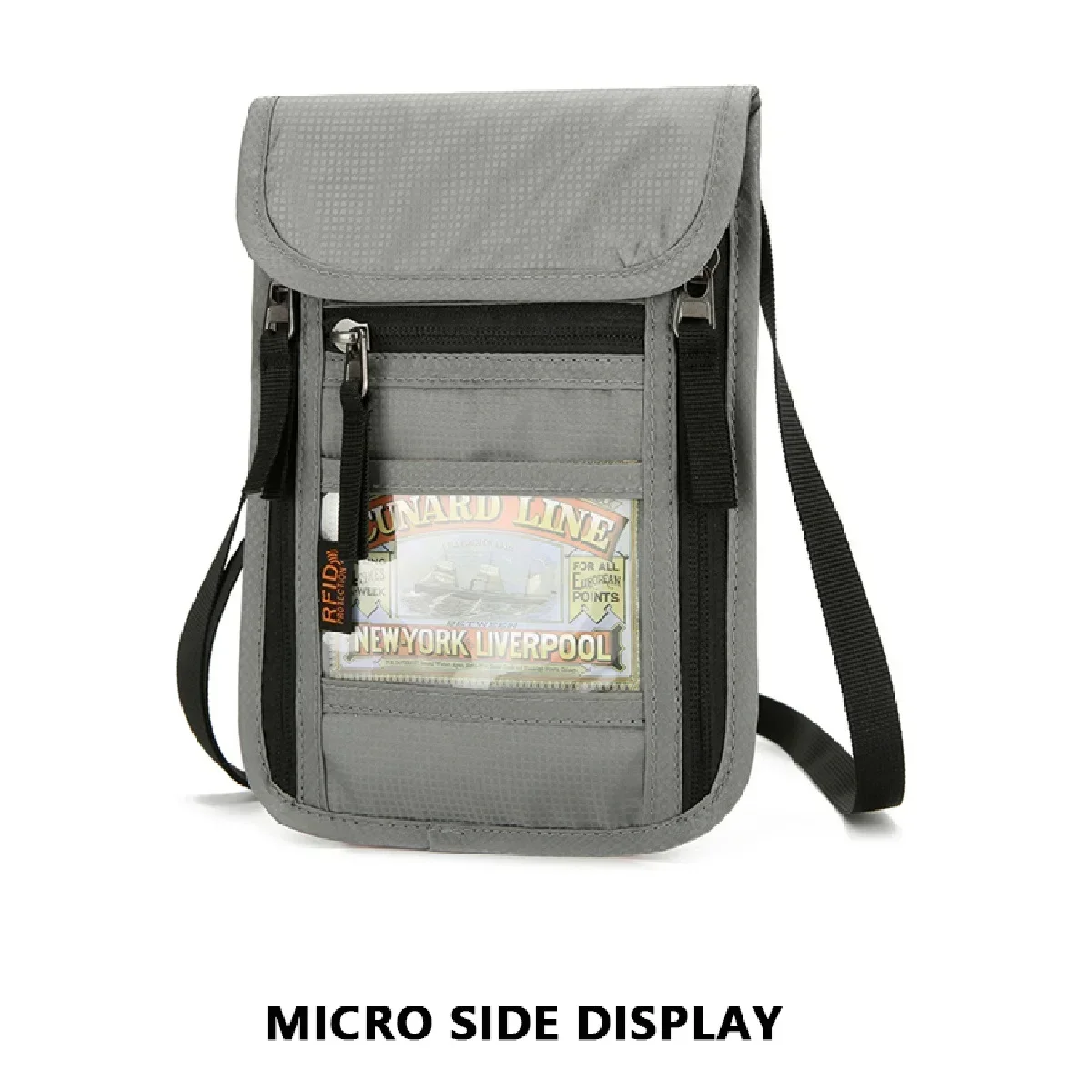 Tarjeta de identificación, tarjeta bancaria, billetera que se puede colgar en el cuello, bolsa de identificación impermeable multifuncional