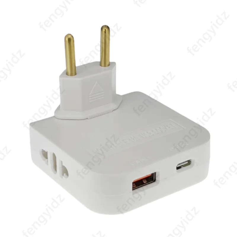 Adapter ładowarki przedłużającej EU 4 w 1 obrotowy konwerter gniazda 180 stopni do gniazda ładowania telefonu komórkowego z USB i typem c