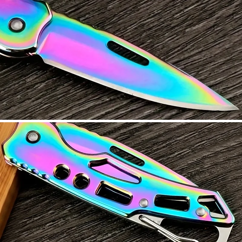 Coltello da frutta pieghevole, coltello da esterno in acciaio inossidabile con manico antiscivolo per coltello tascabile per accessori da cucina