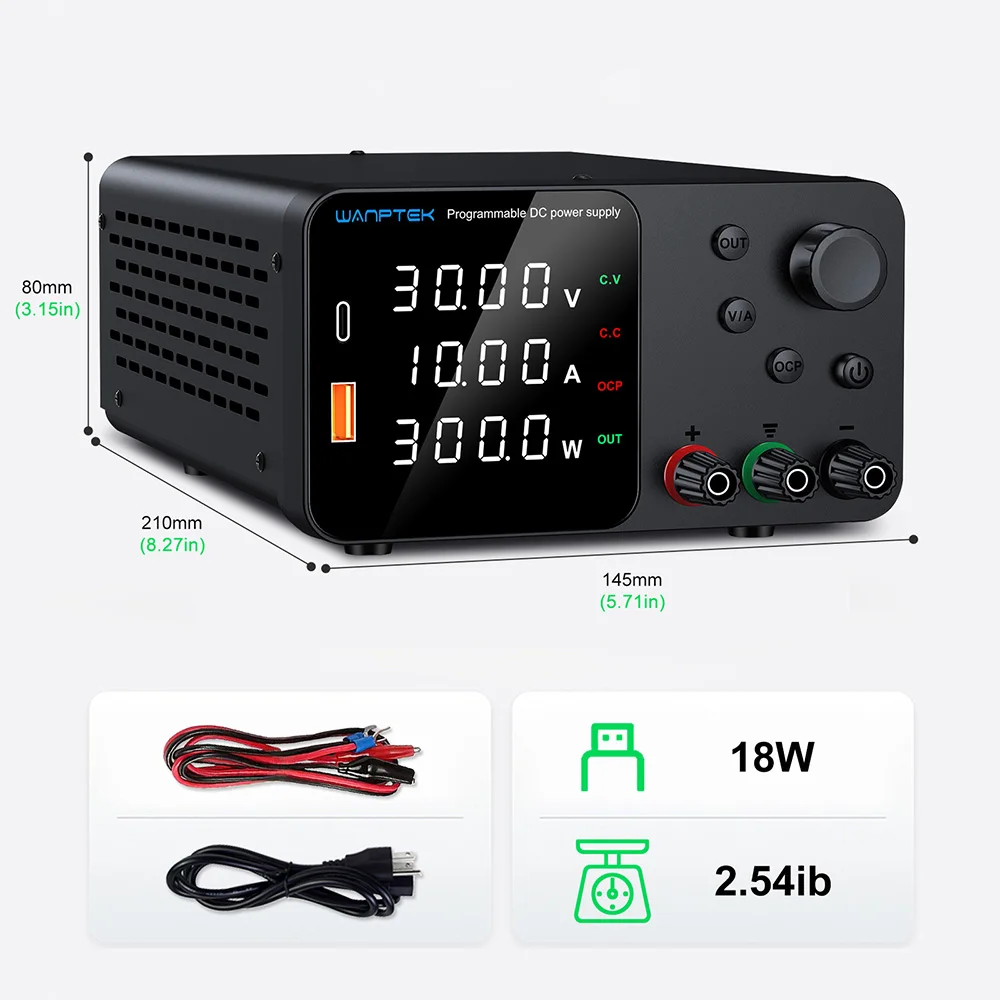 Fonte de alimentação de laboratório Wanptek ajustável 30V 5A 30V 10A 60V 5A 120V 3A com saída de alarme de curto-circuito fonte de alimentação DC