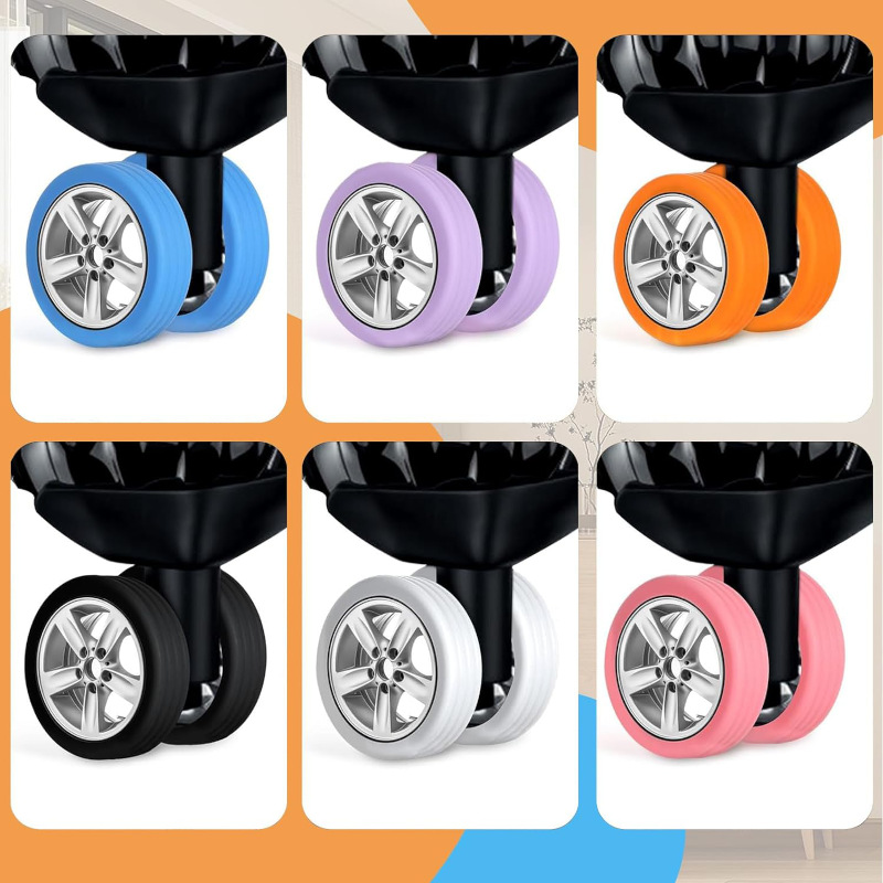 Protector de ruedas de equipaje de 8 Uds., ruedas de silicona, ruedas, zapatos, maleta de equipaje de viaje, Reduce el ruido, accesorios de cubierta protectora