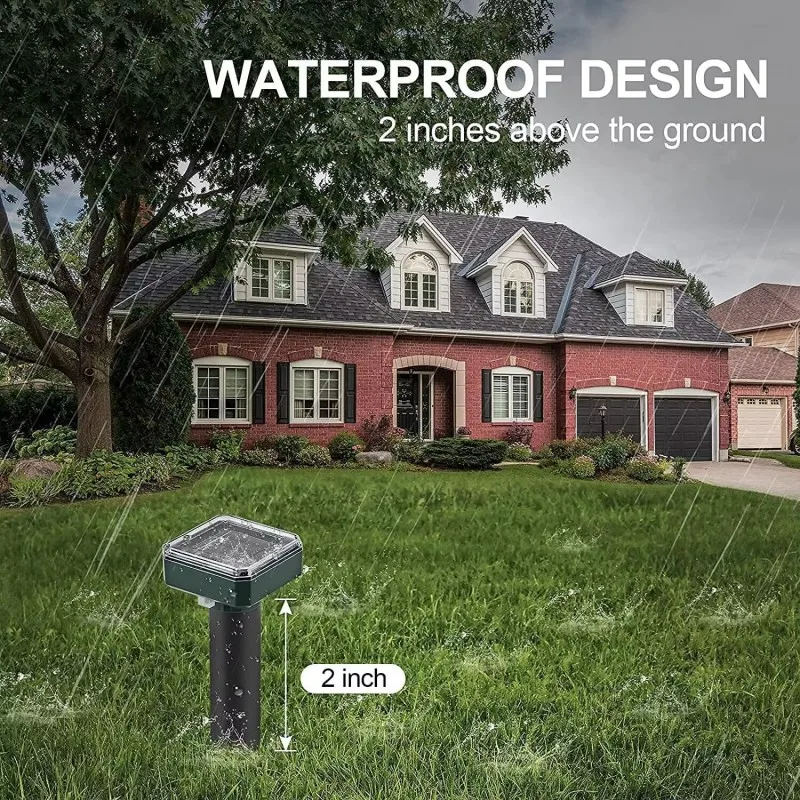Solar Ultrasonic Rat Repellent Built-in Buzzer Outdoor Ultrasonic Garden Lawn LED Electronic Breeding Snake Repellent