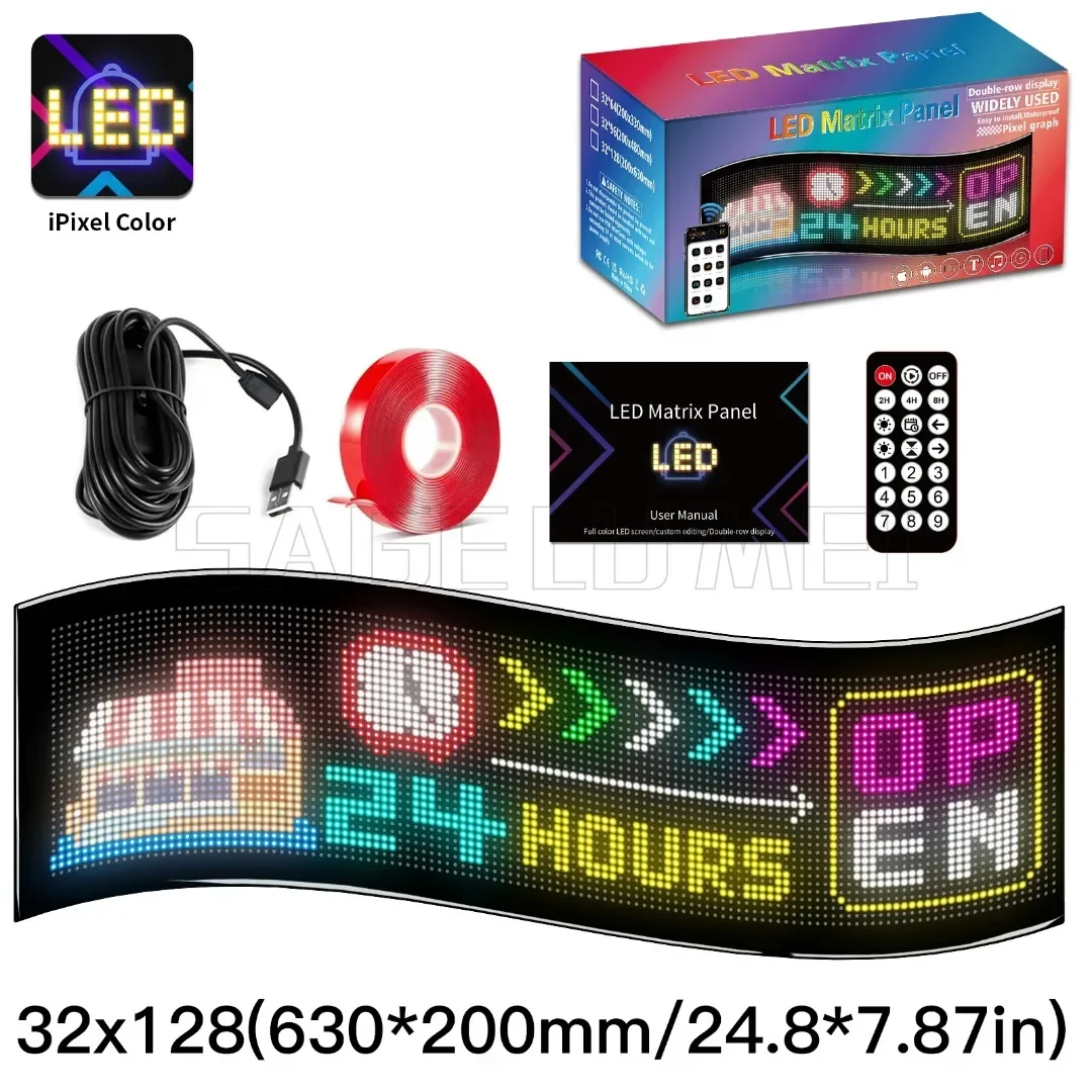 Zweireihiger Scroll-Display-Bildschirm, intelligente App, LED-Matrix-Panel, Licht, Auto, LKW, böse Augen, Schild, flexibel, programmierbar, Bar, Party