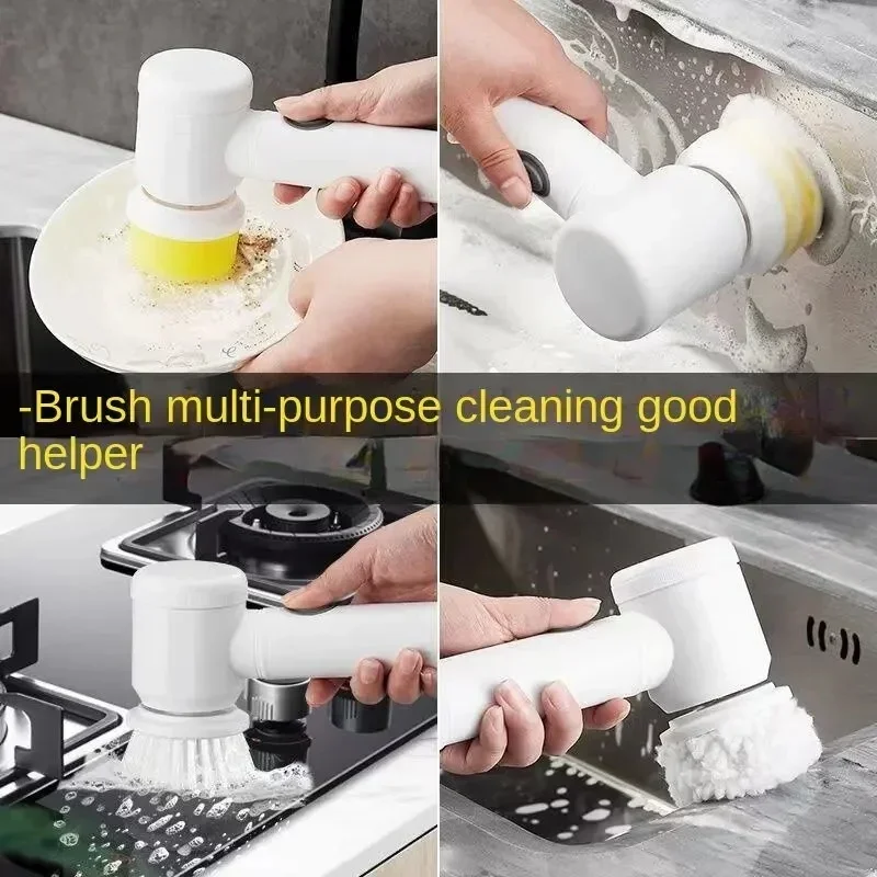 ใหม่ Power Scrubber 5 หัวแปรงถอดเปลี่ยนได้ไฟฟ้า Spin Scrubber แปรงทําความสะอาดห้องน้ํา Power Scrubber แปรงไฟฟ้าบ้าน